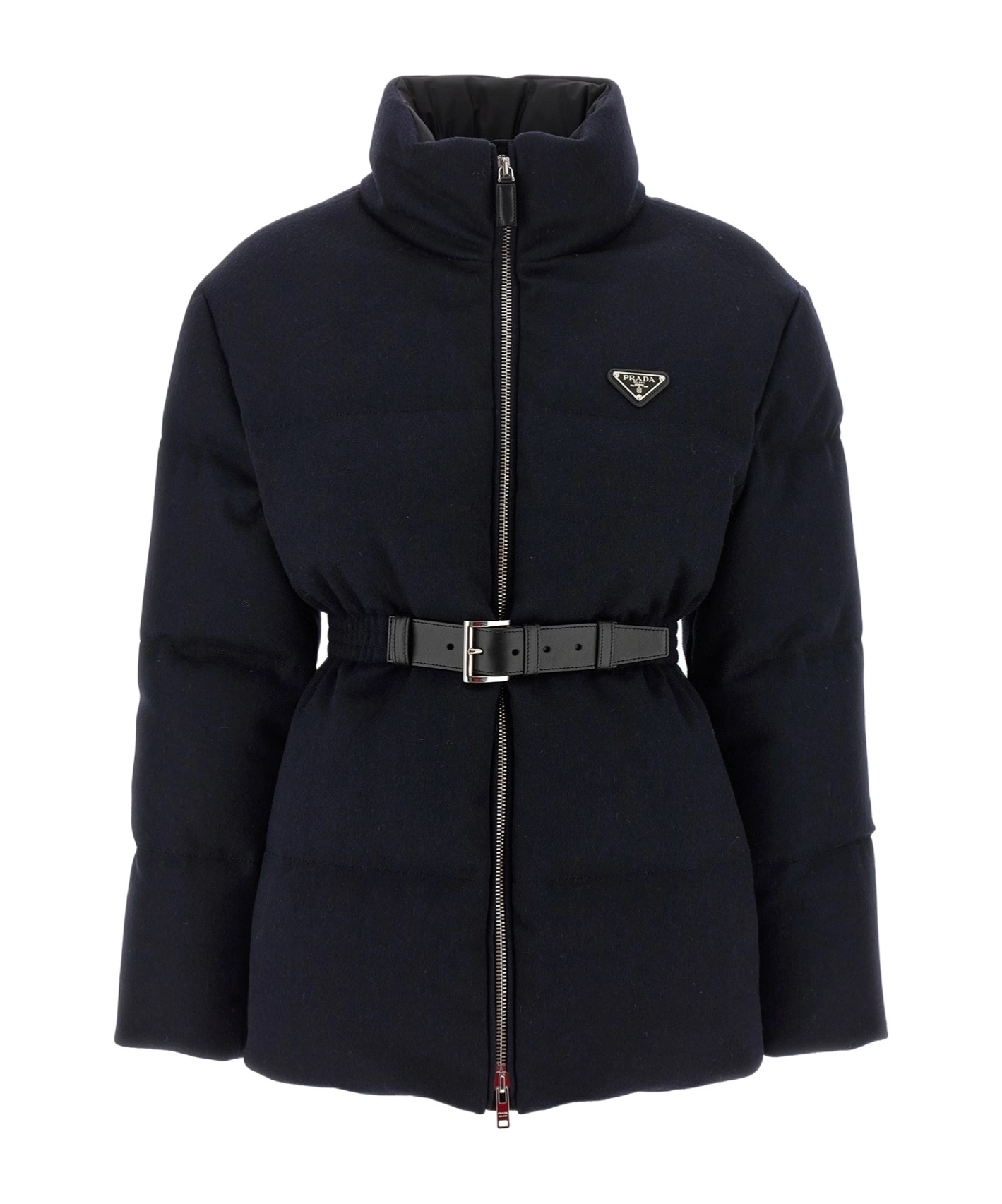 Prada Long Sleeve Cotton Coat In Black