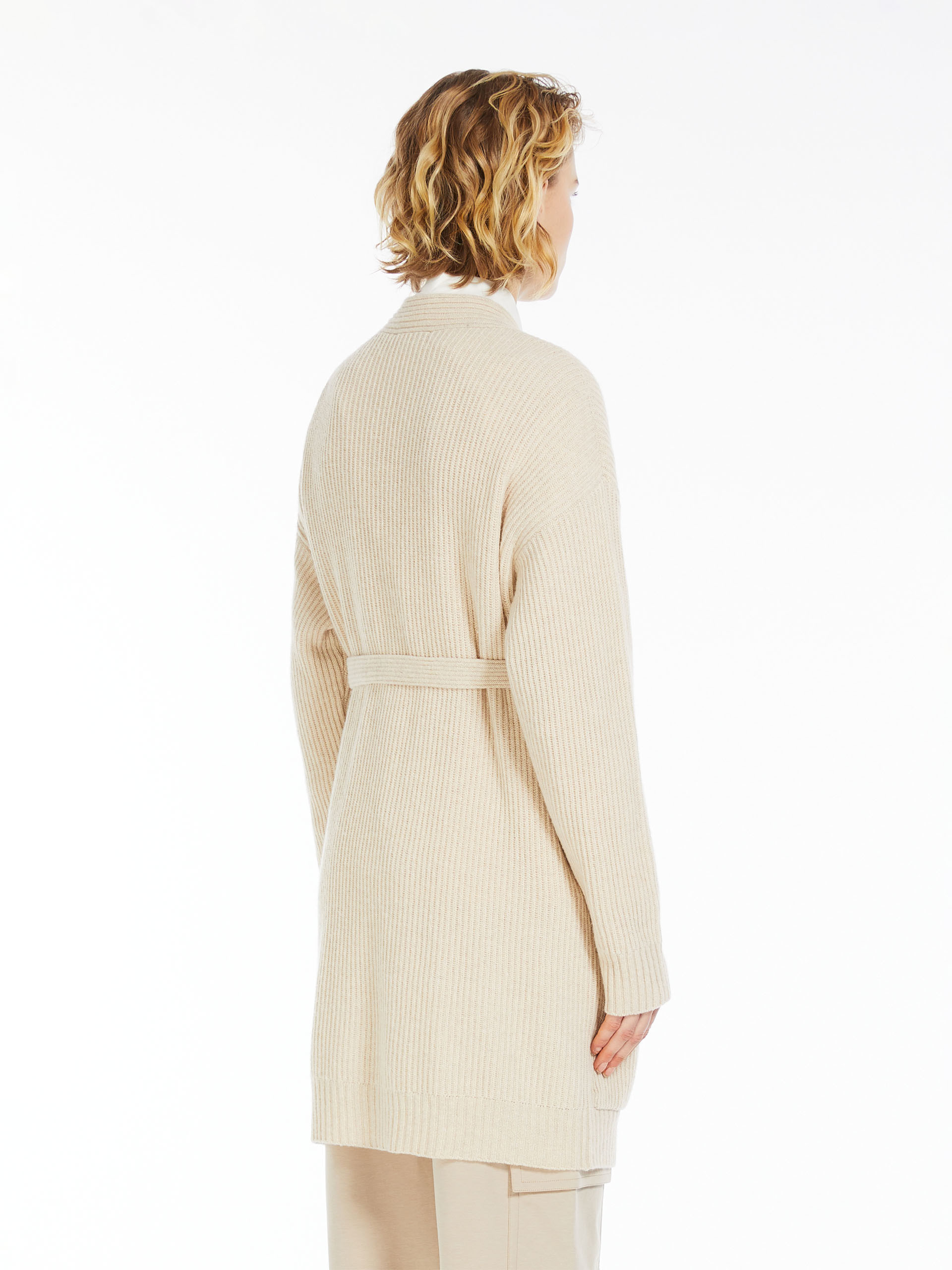 Weekend Max Mara V-neck Wool Cashmere Sweater In Nude