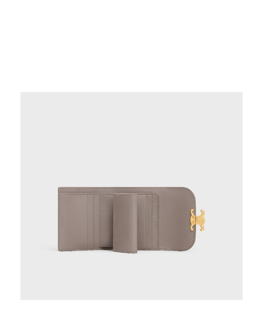 Celine Triomphe Small Wallet In Gray
