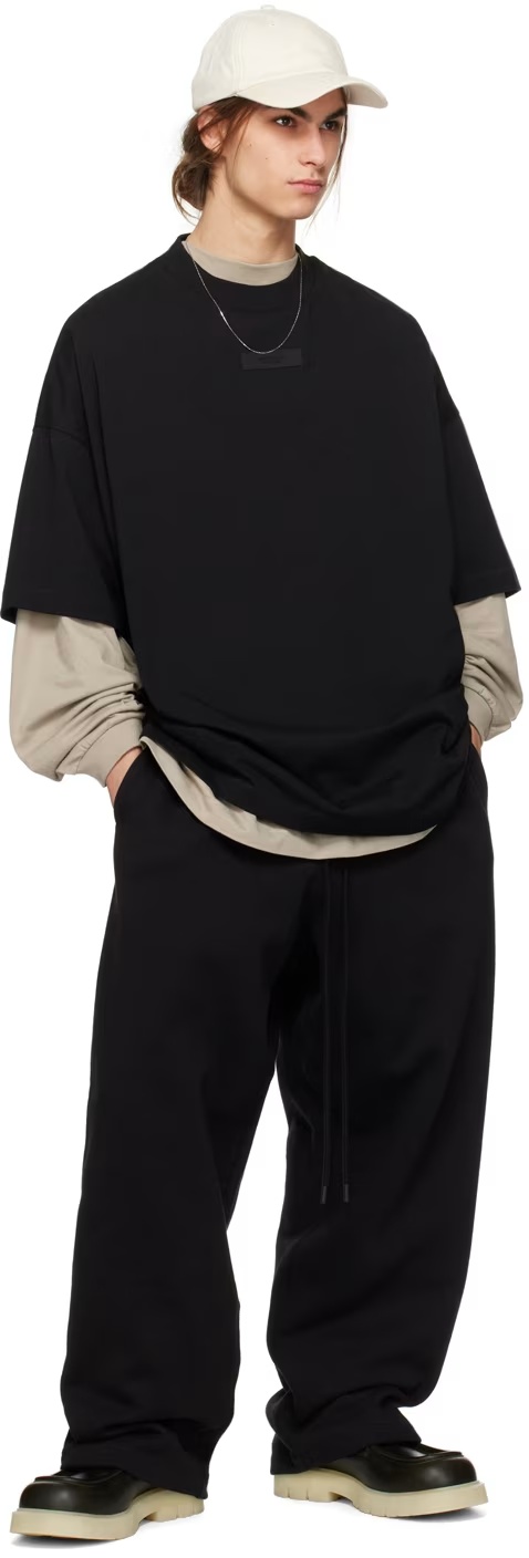 Essentials Logo-appliqué Cotton T-shirt In Black