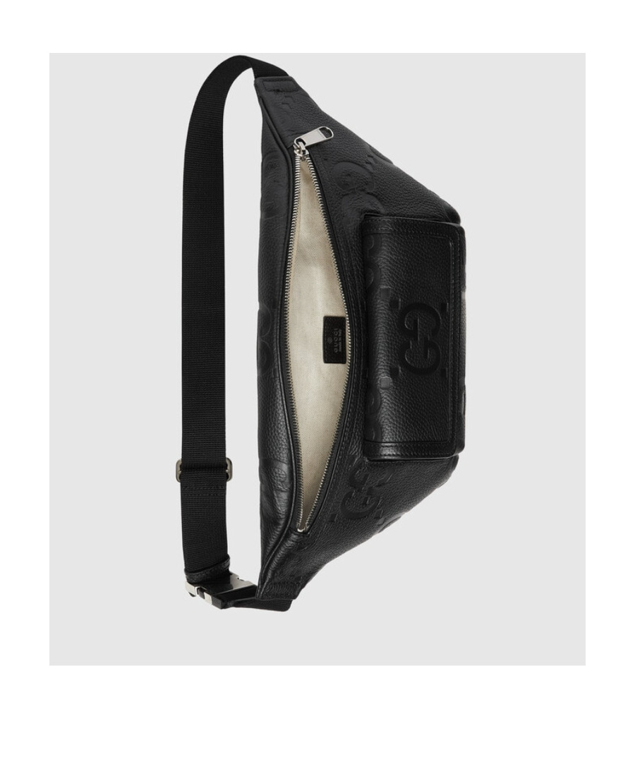 Gucci Jumbo Gg Monogram Embossed Belt Bag In Black