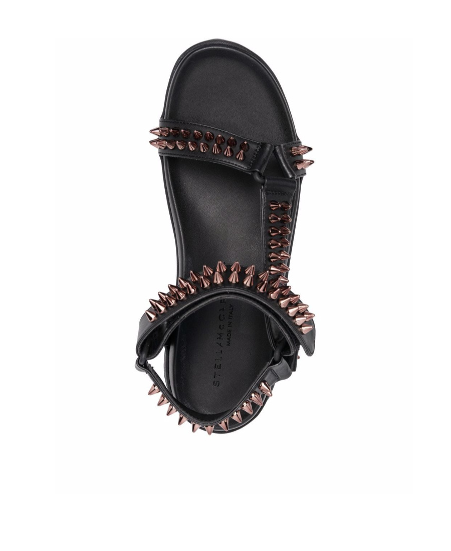 Stella Mccartney Black Riveted Thick-soled Sandals In Black