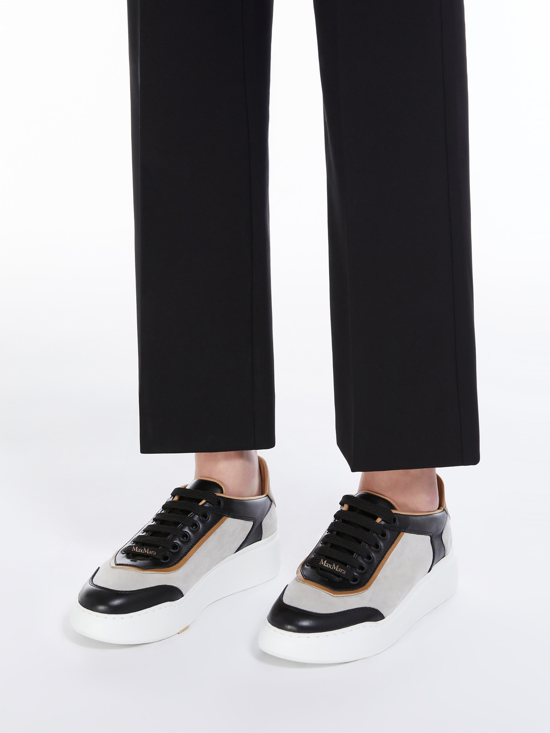 Max Mara Urban Suede Sneakers In Black