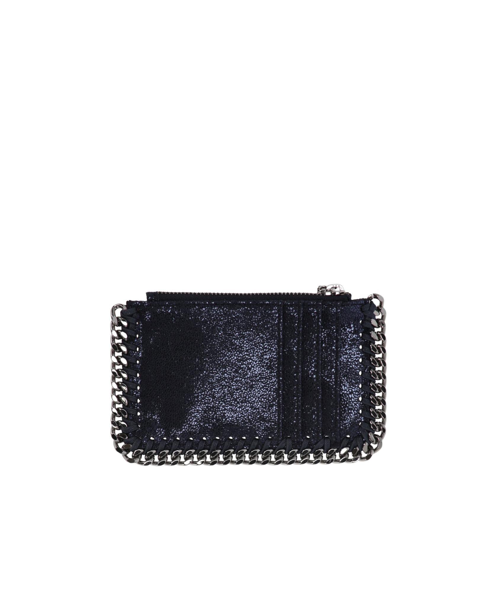 Stella Mccartney Chain Around Zipped Wallet In Black