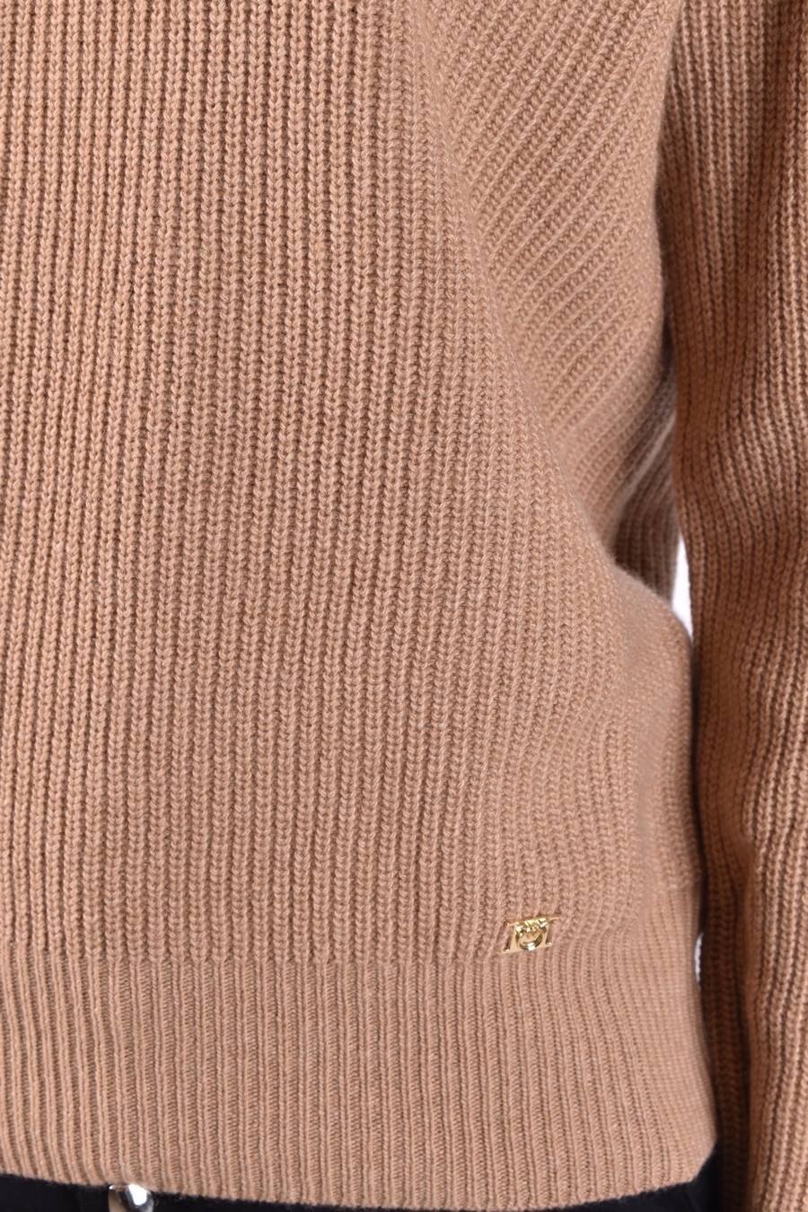 Shop Pinko Round Neck Logo Sweater In Nude