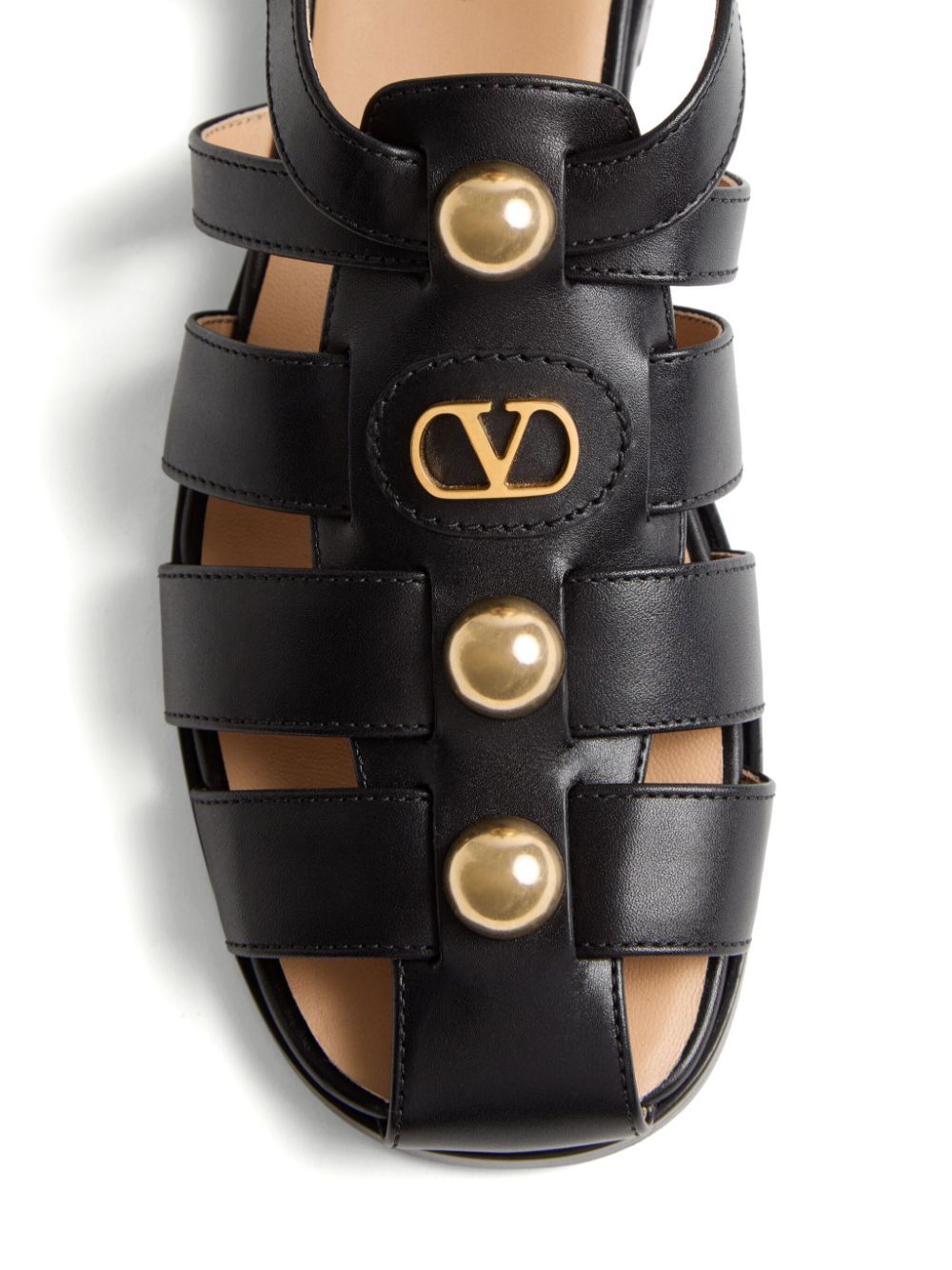 Valentino Flat Sandal In Black