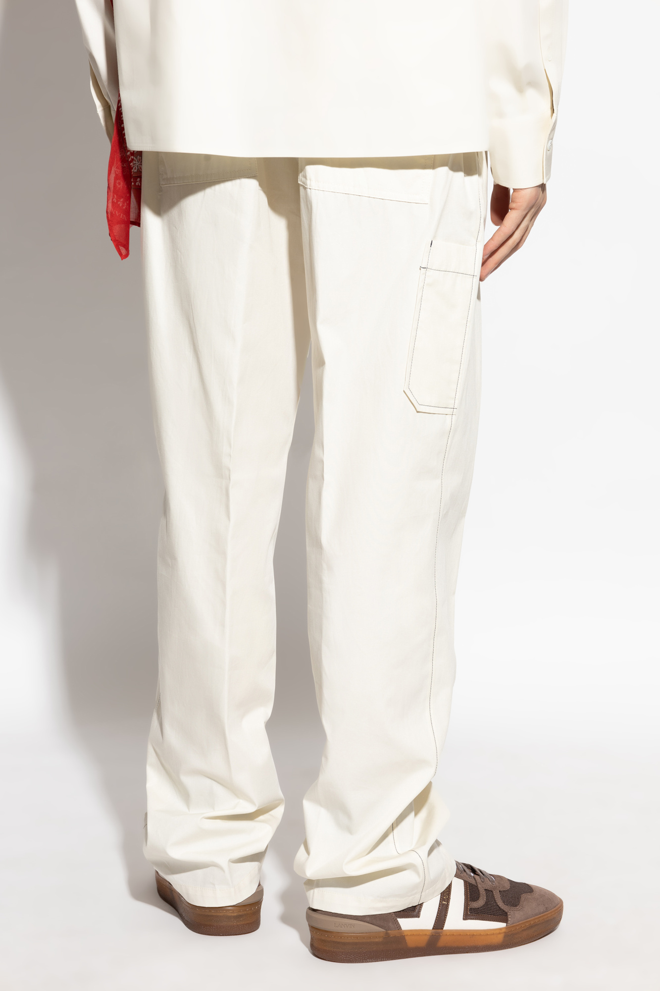 Lanvin Elastic Waist Casual Pants In Cream