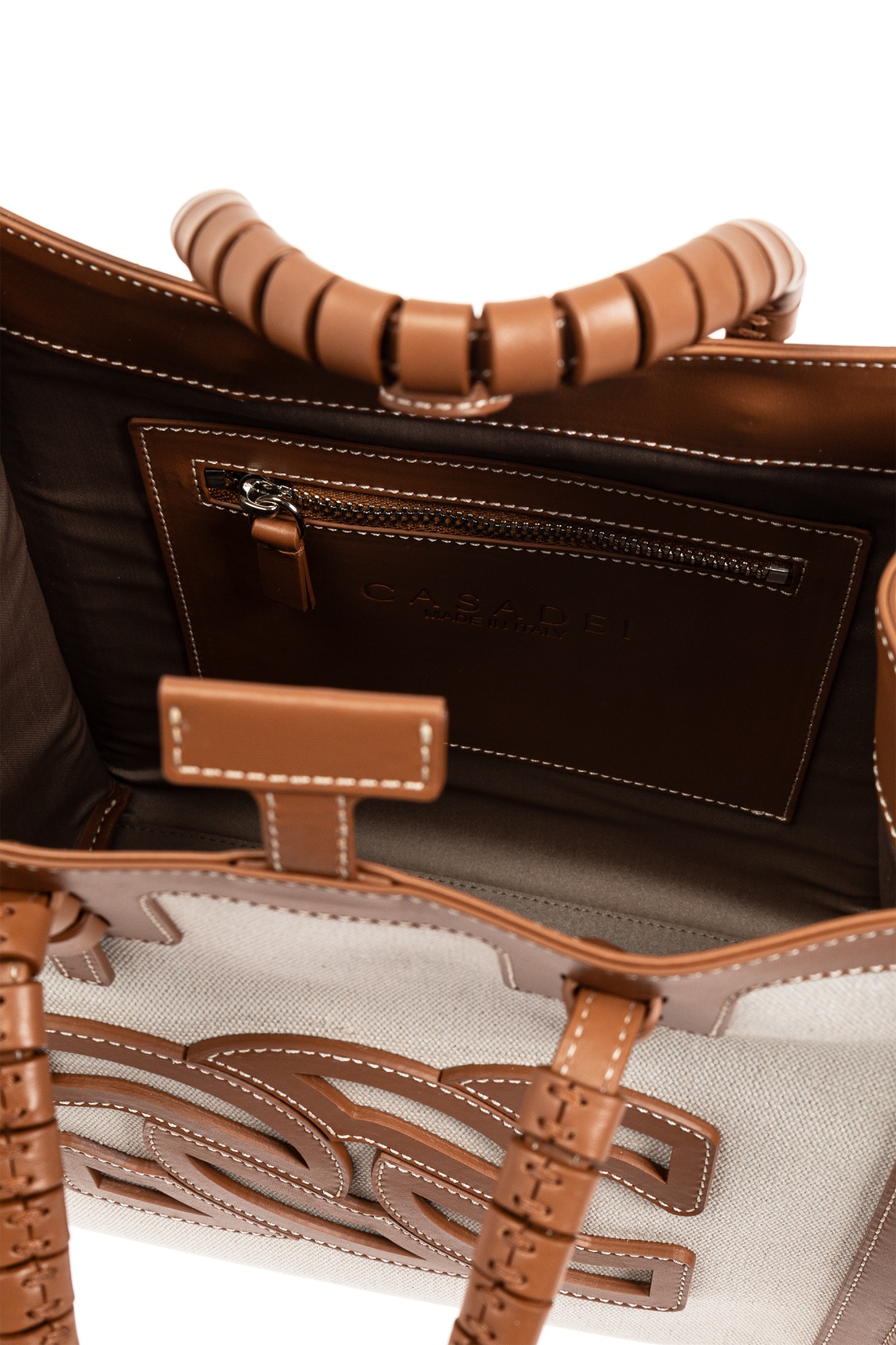Casadei Logo-patch Tote Bag In White