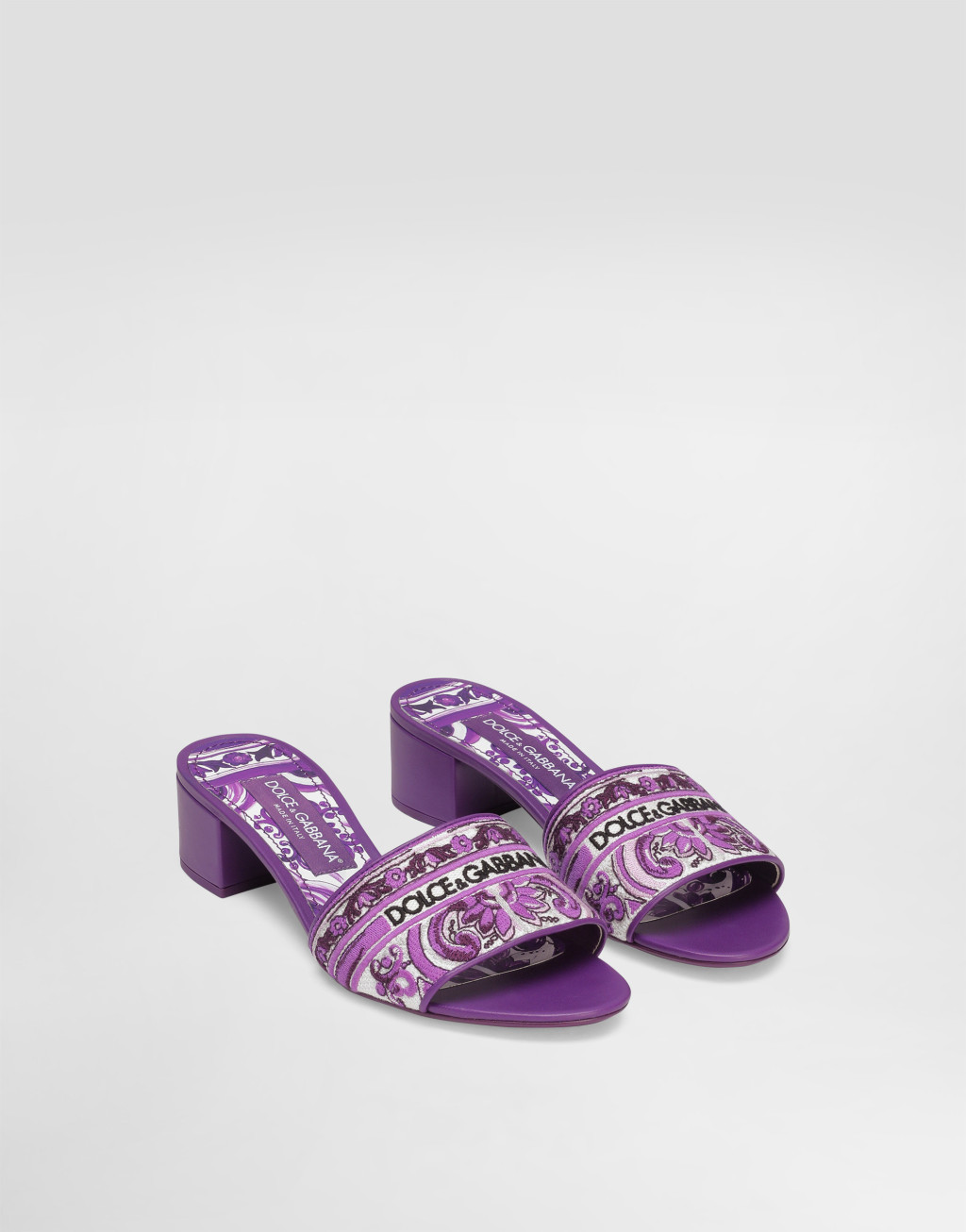 Dolce & Gabbana Women Maiolic Print Slide Sandals