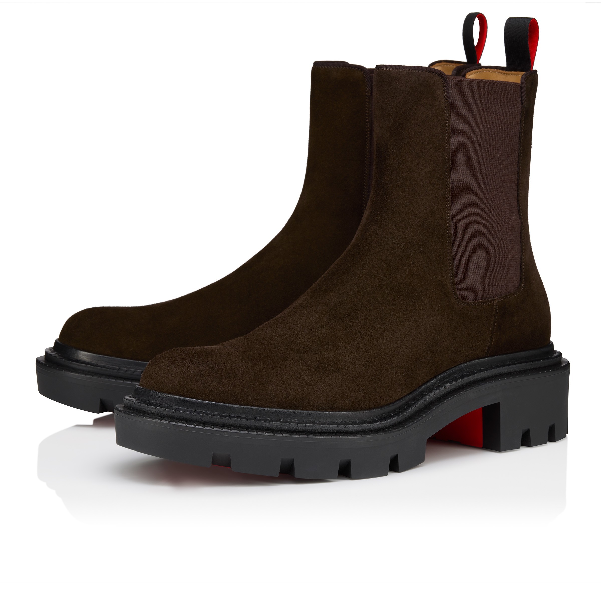 Christian Louboutin Devon College Suede Chelsea Boots In Brown