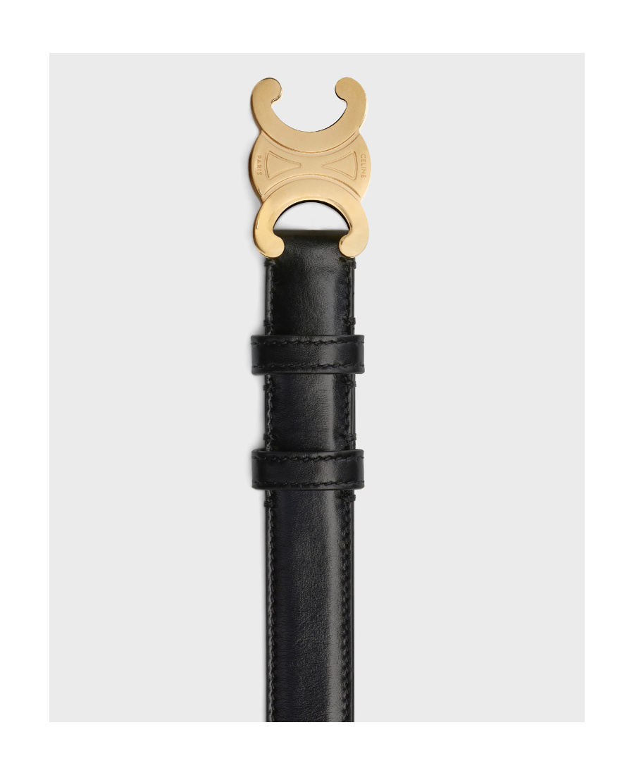 Celine Triomphe Smooth Cowhide Belt In Black