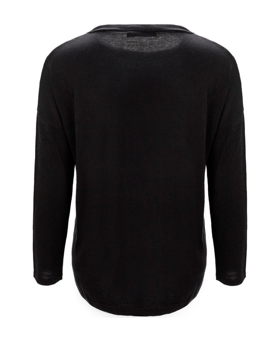 Weekend Max Mara Round-neck Long-sleeved Pullover In Black