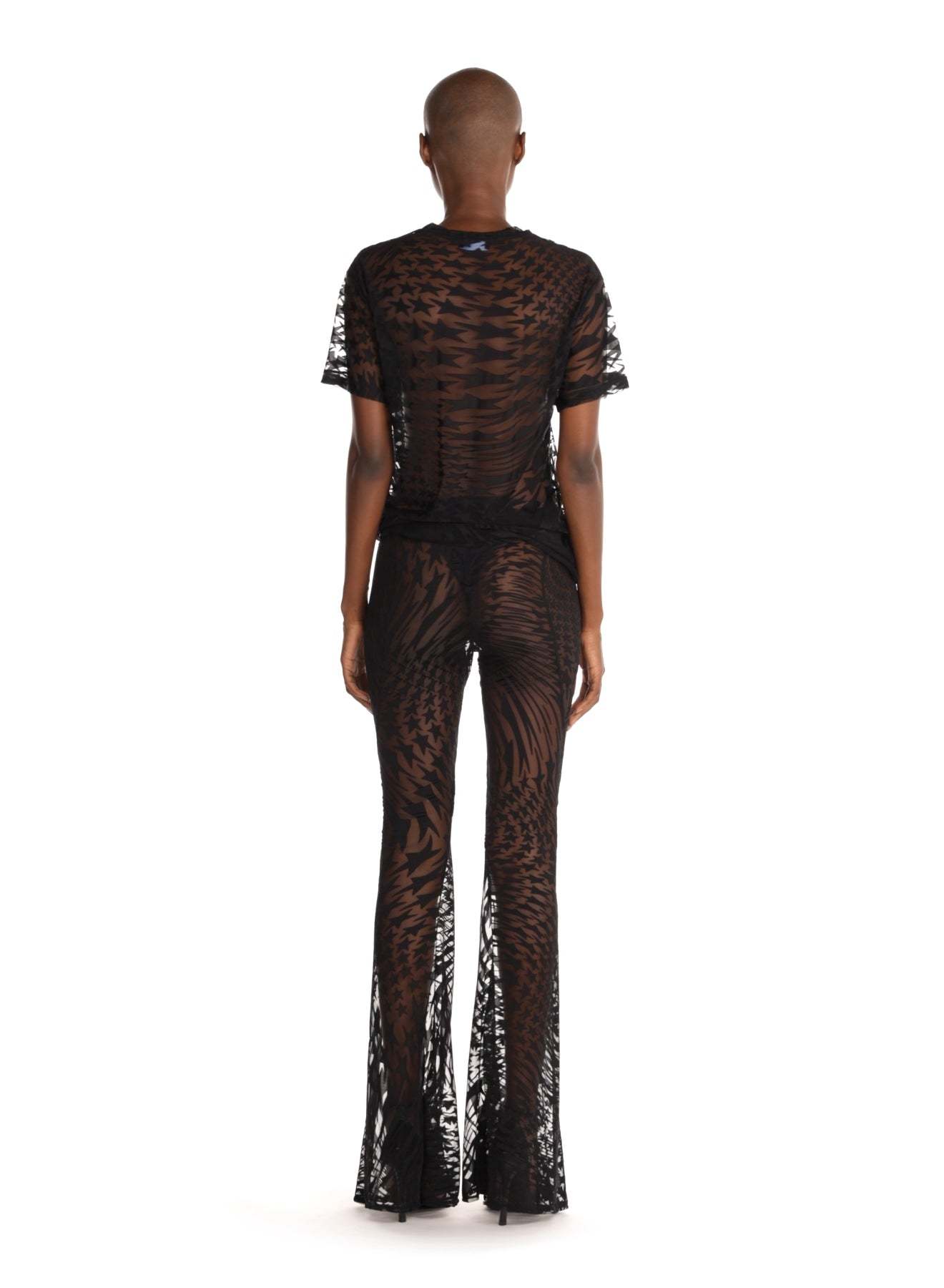 Mugler Flocked-print T-shirt In Black