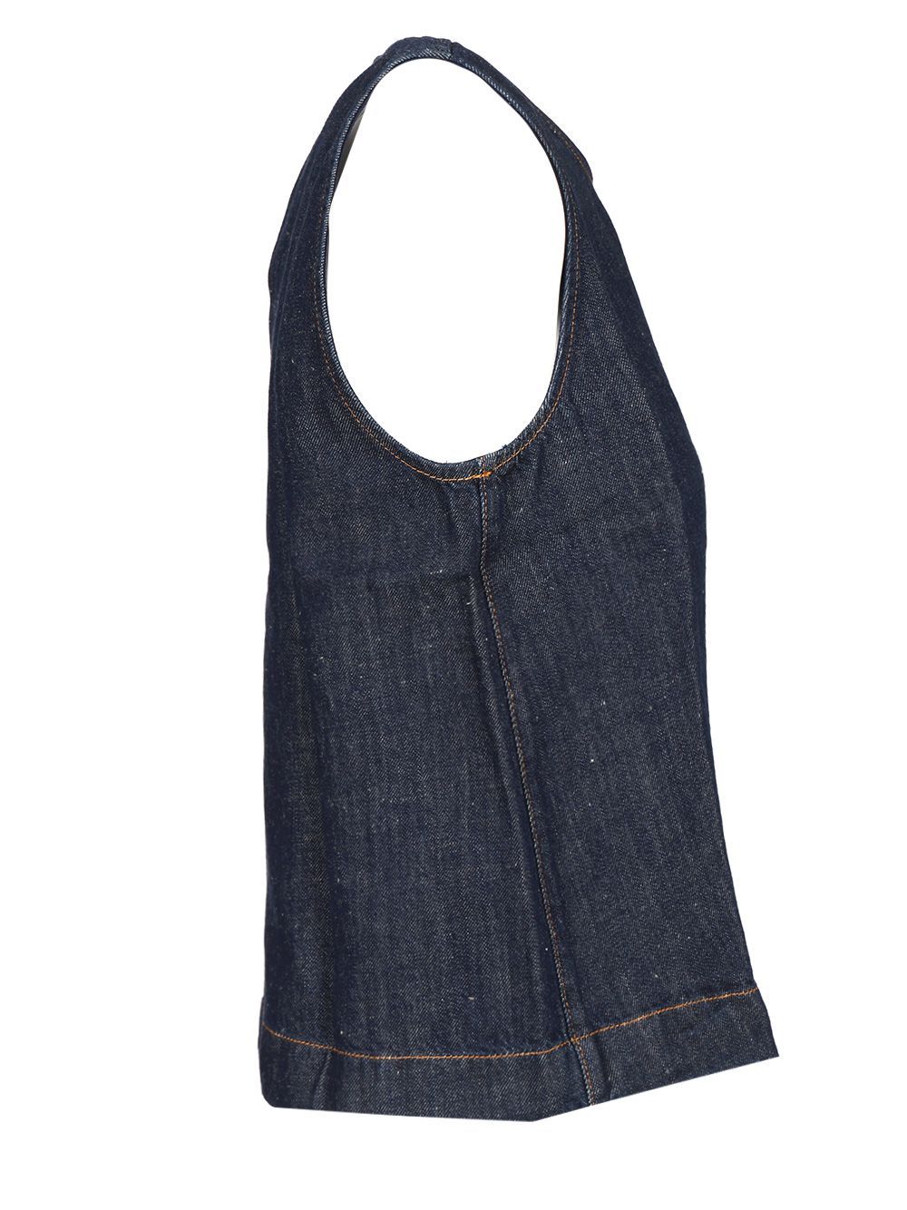 7 For All Mankind Sleeveless Linen-blend Top