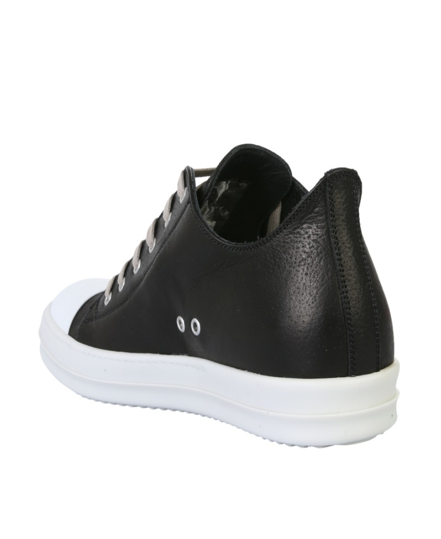 Rick Owens Lace-up Low-top Sneakers In Black