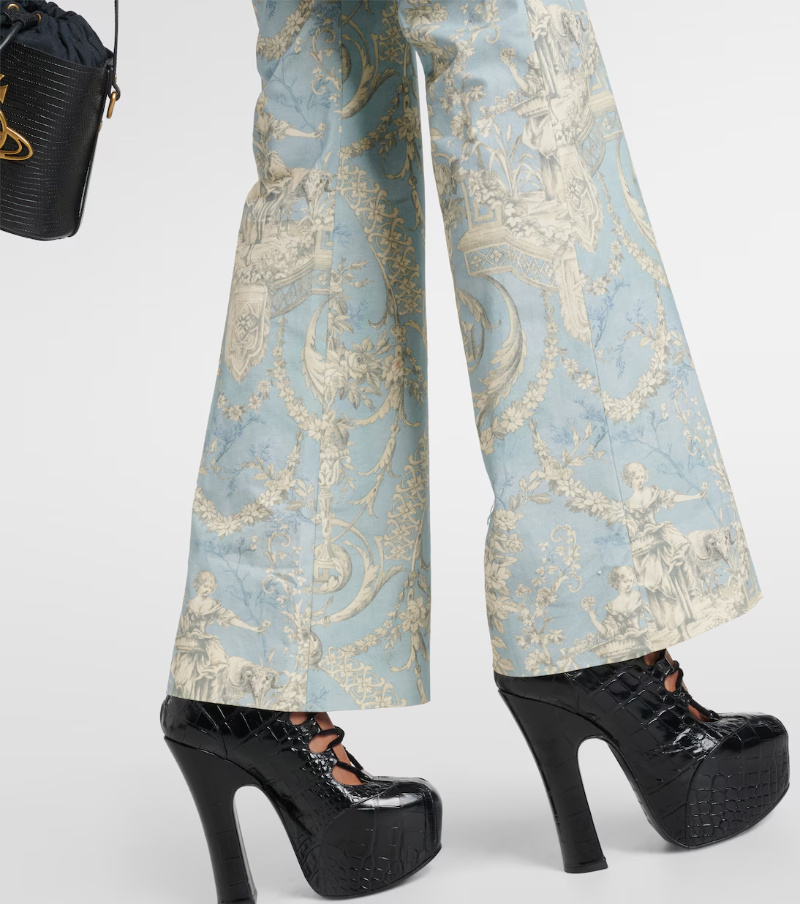 Vivienne Westwood Ray Printed High-rise Flared Pants In Brown