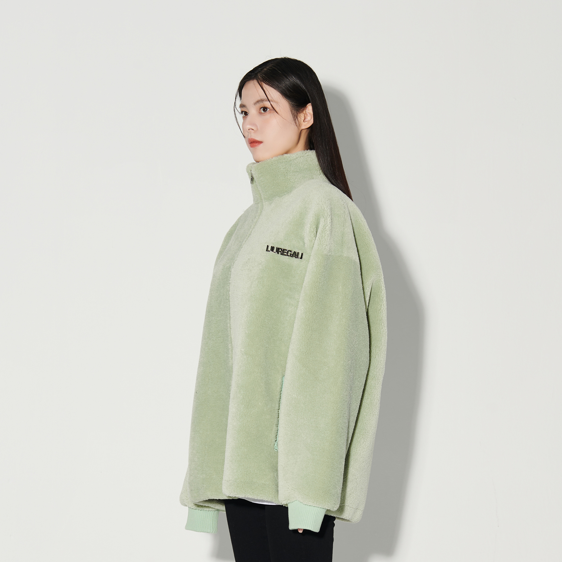 Liuregali Logo Collar Casual Jacket In Gray