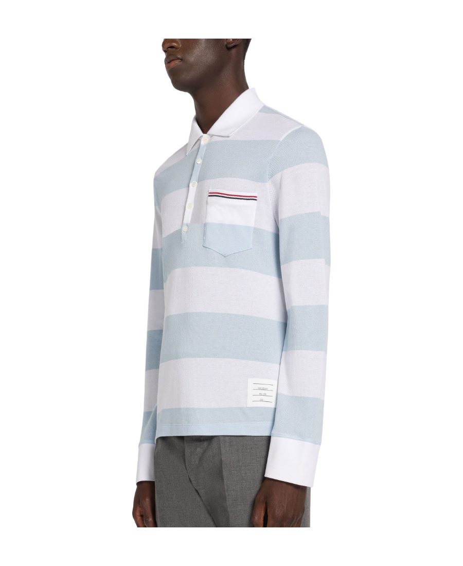 Thom Browne Stripe Polo Shirt In White