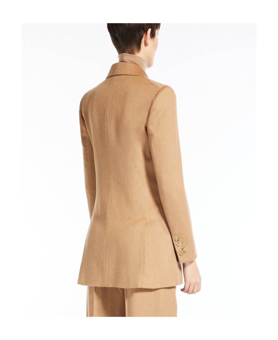 Max Mara Double-breasted Notched Blazer In Nude