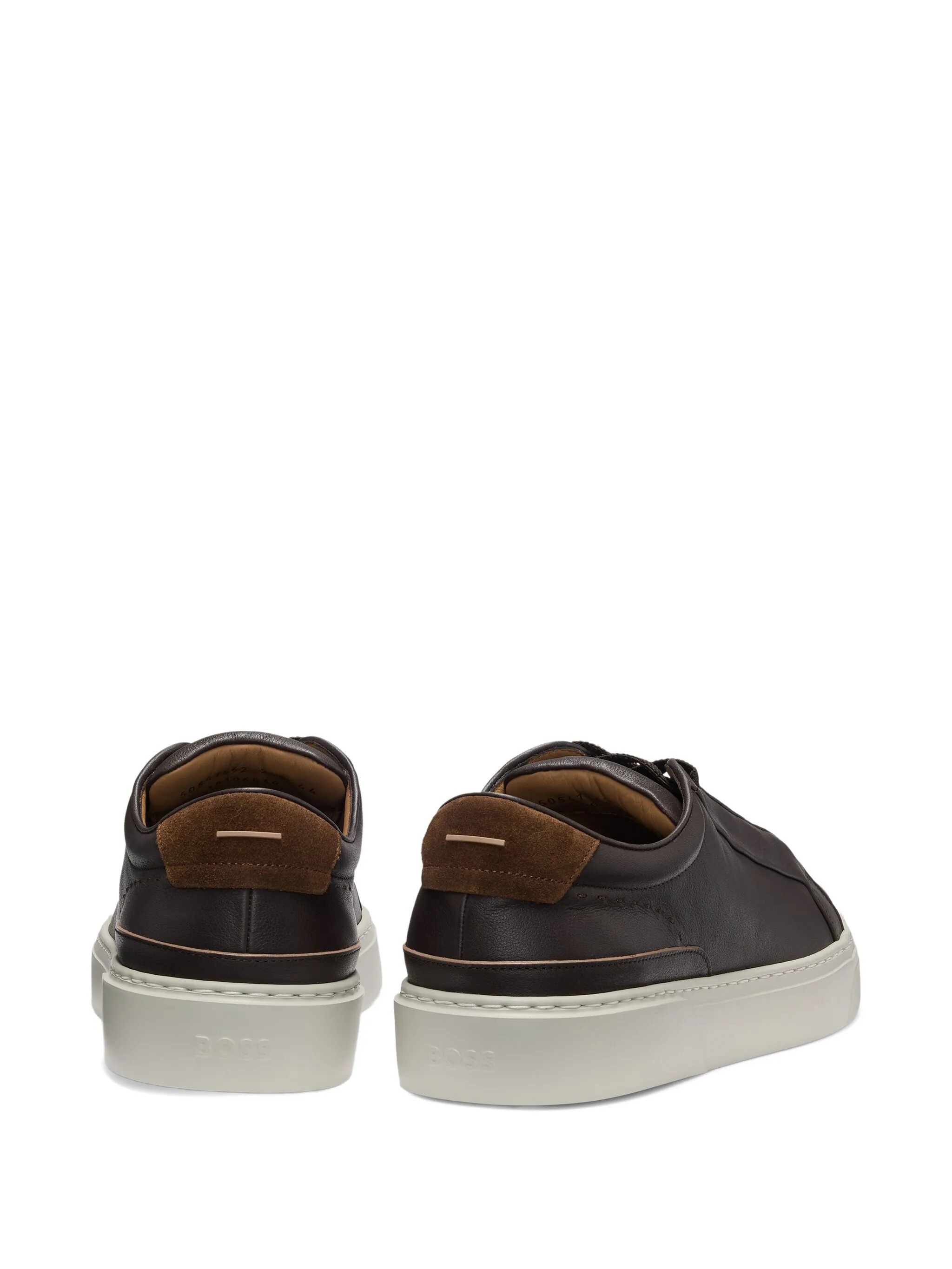 Hugo Boss Gary Leather Lace-up Sneakers In Brown