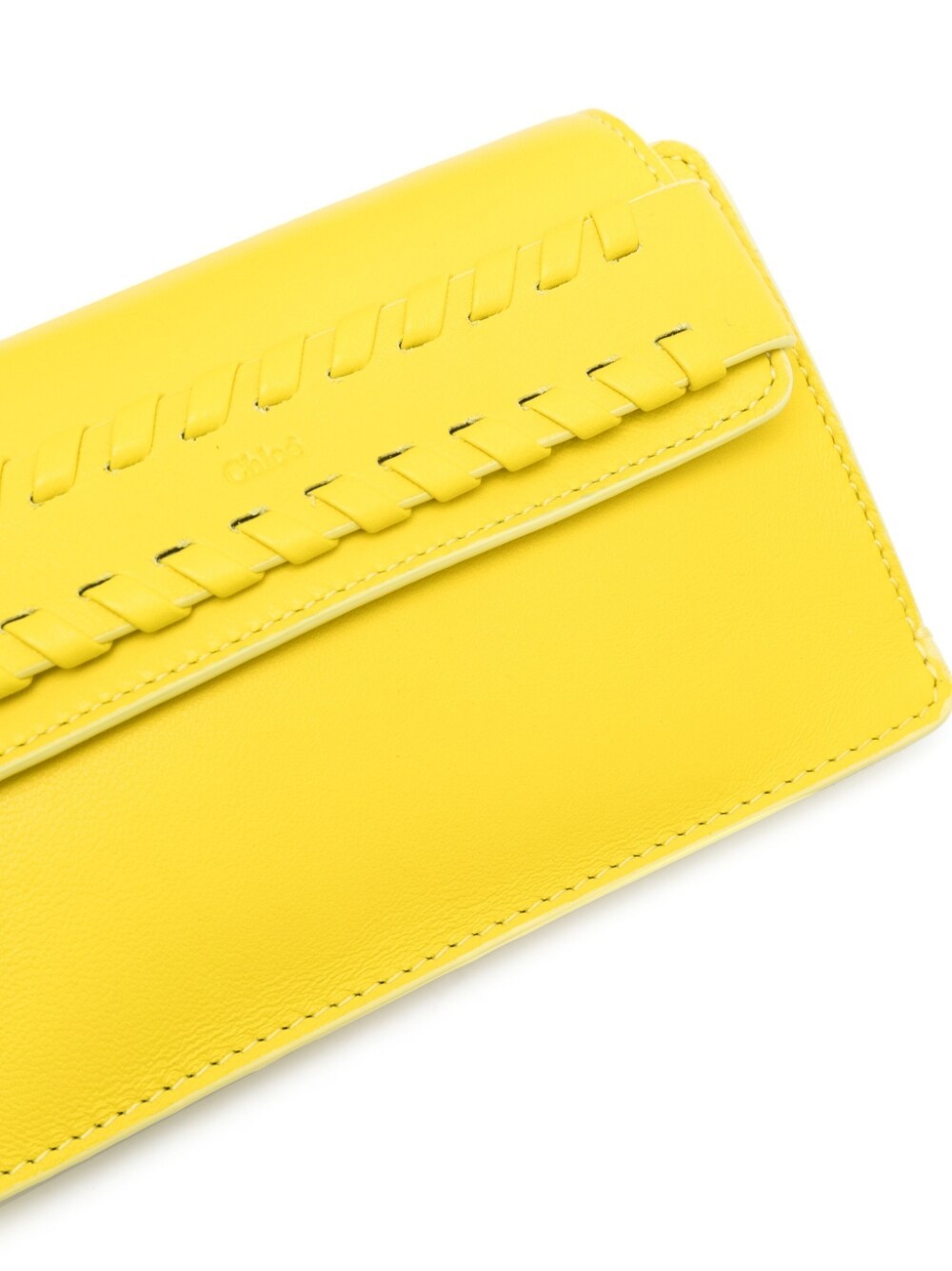 Chloé Mony Whipstitched Clutch Bag In Yellow