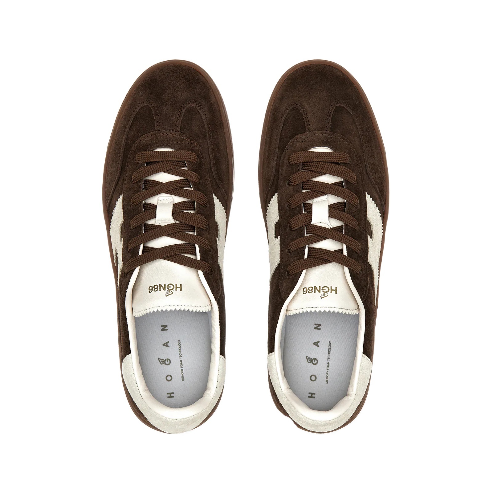 Hogan Rubber Sole Suede Finish Sneakers In Brown