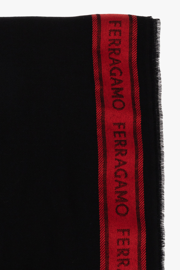 Ferragamo Salvatore Color Blocked Scarf In Black