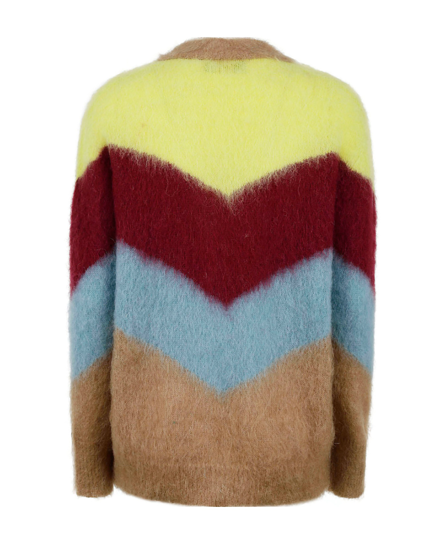 Jucca Inlaid Cardigan Sweater In Brown