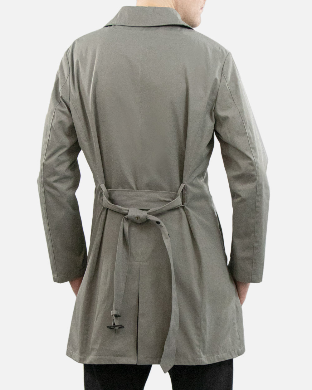 Armani Collezioni Medium And Long Style Lapel Logo Trench Coat In Green