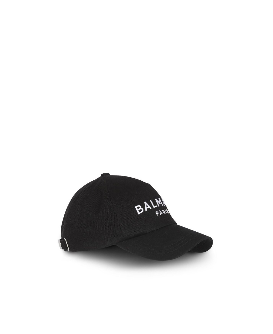 Balmain Logo-embroidered Baseball Cap In Black