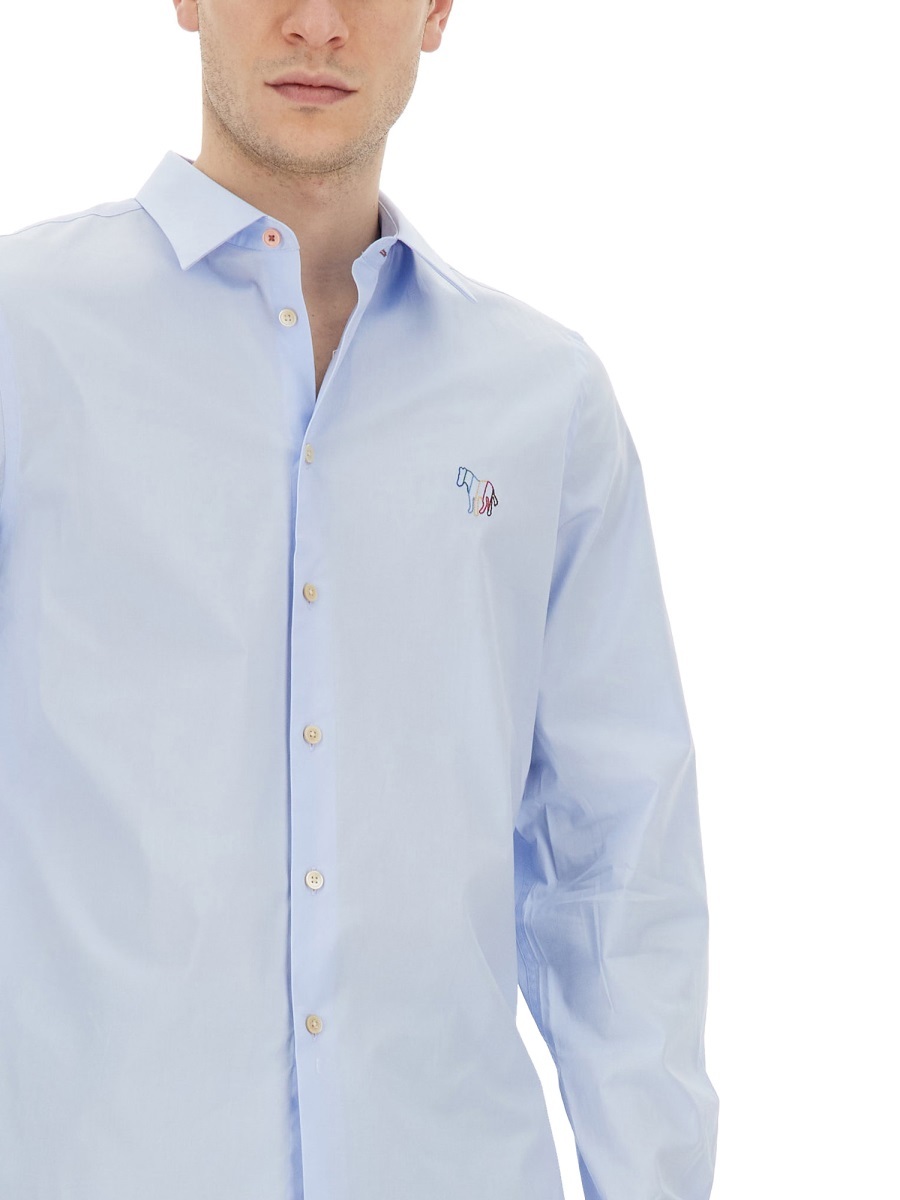 PAUL SMITH PS PAUL SMITH ZEBRA EMBROIDERED LONG-SLEEVED SHIRT