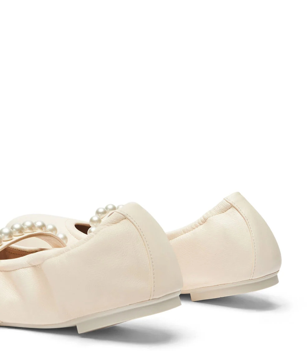 Stuart Weitzman Round Flat Shoes With Square Head In Nude