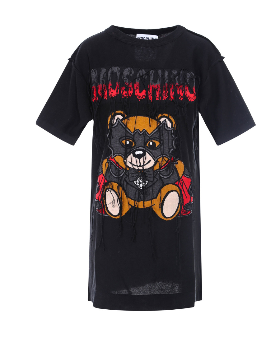 Moschino Teddy Bear T-shirt Dress In Black