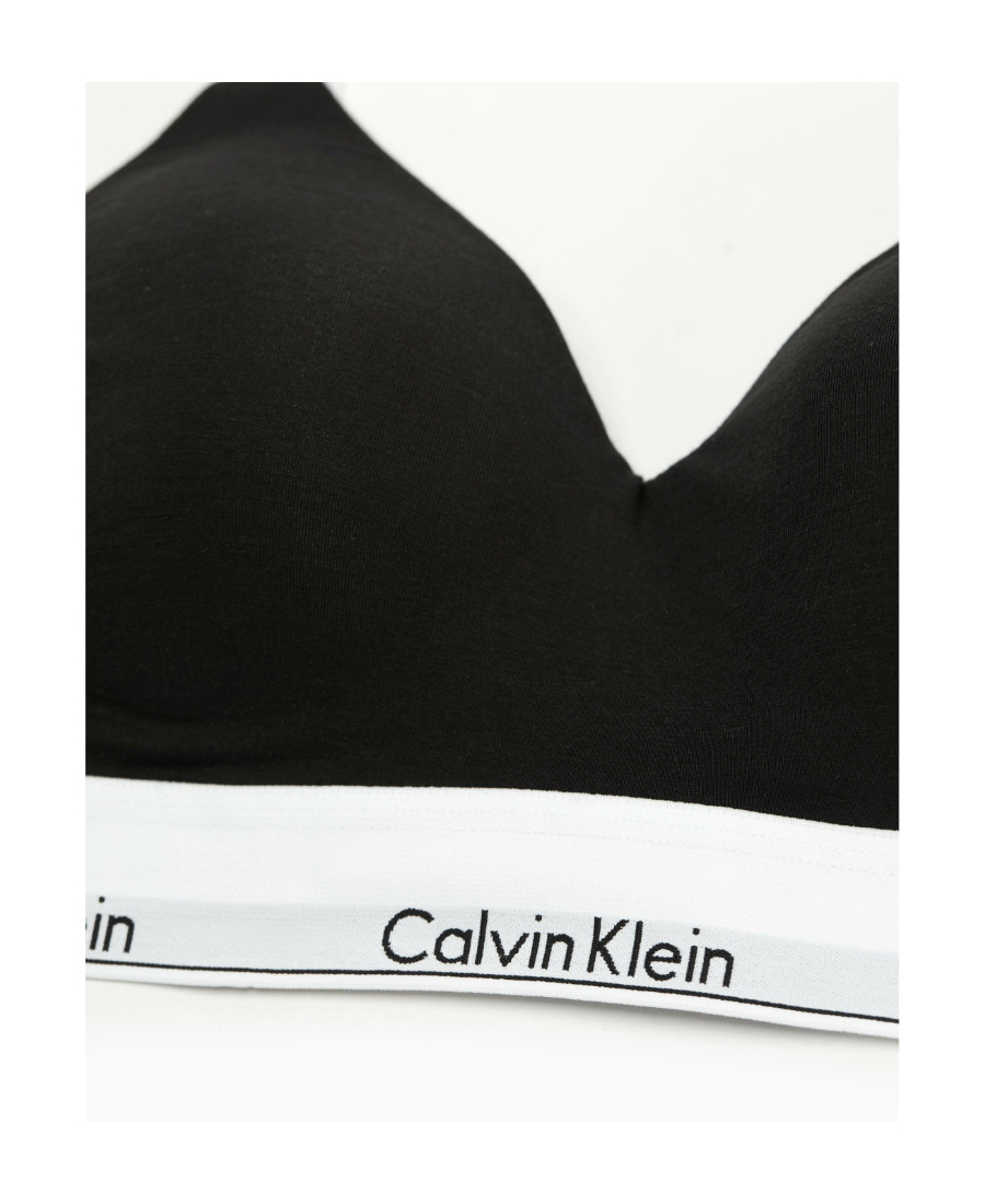Calvin Klein Modern Cotton Unlined Triangle Bralette In Black