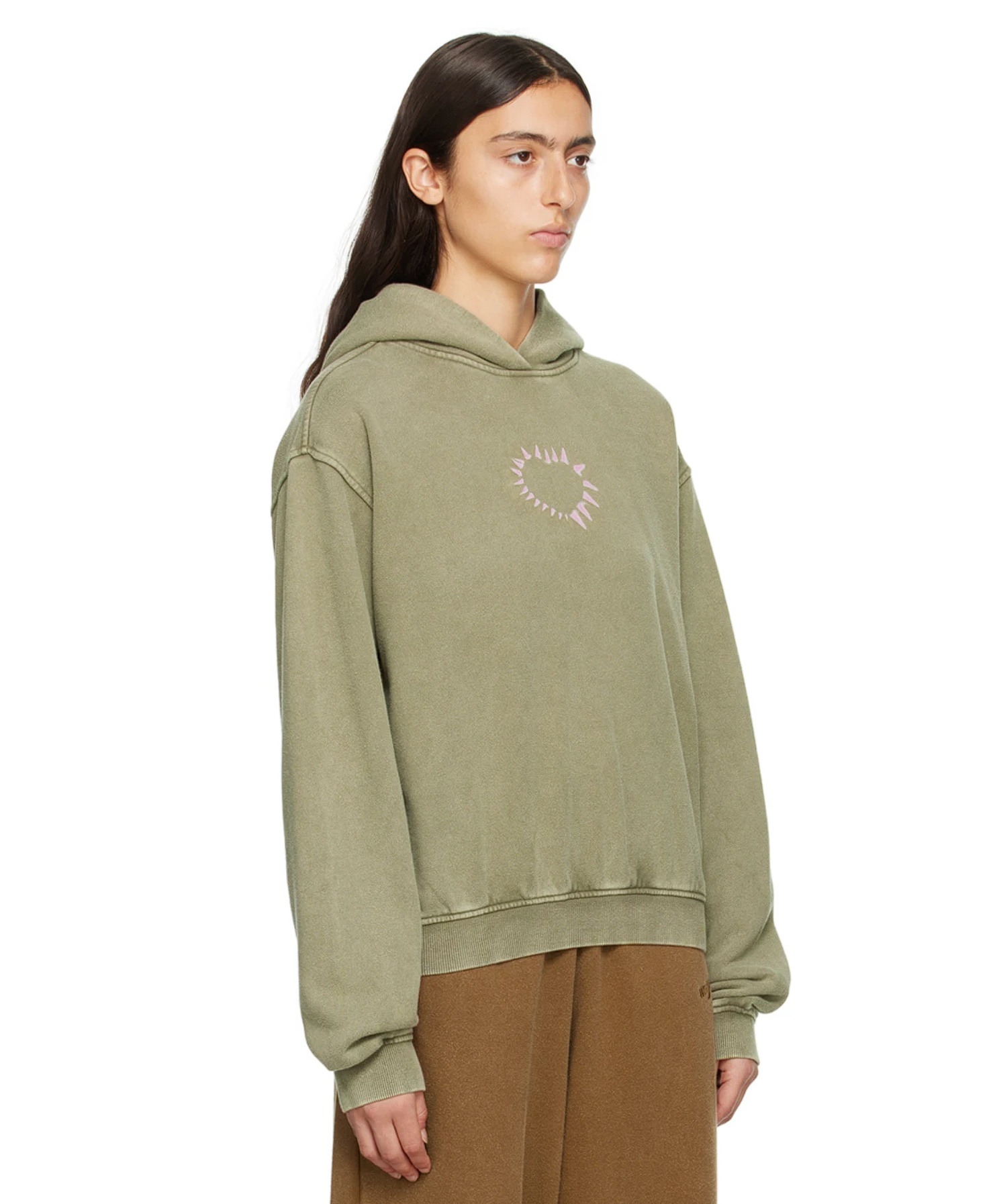 We11 Done Heart Hooded Sweater In Nude