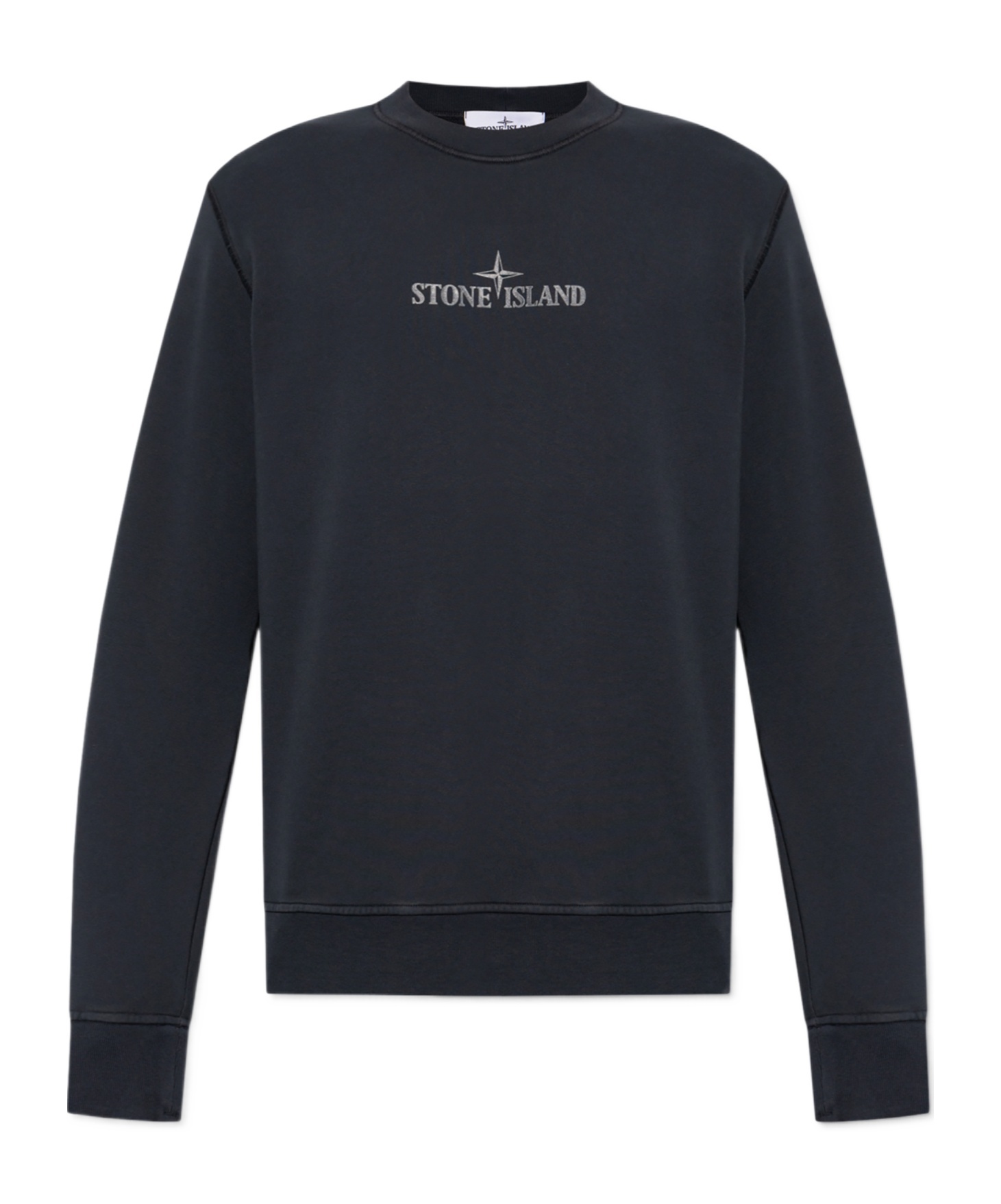 Stone Island Logo-print Cotton Sweatshirt In Blue