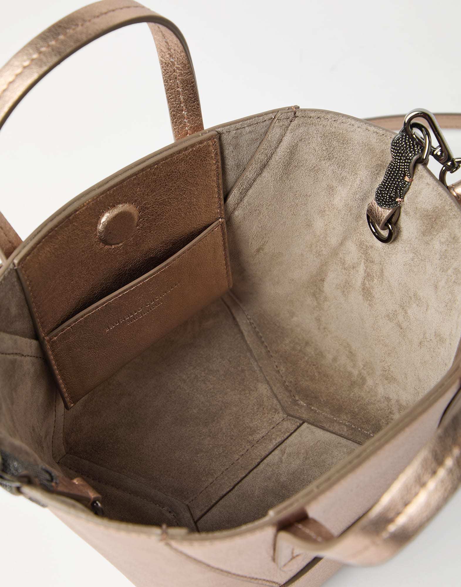 Shop Brunello Cucinelli Leather Tote Bag In Hazelnut