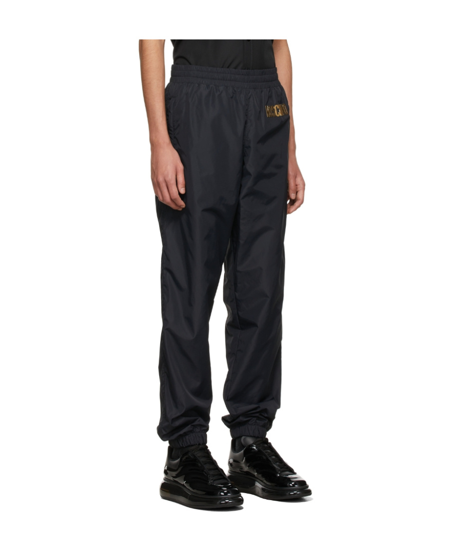 Moschino Black Logo Track Pants In Black