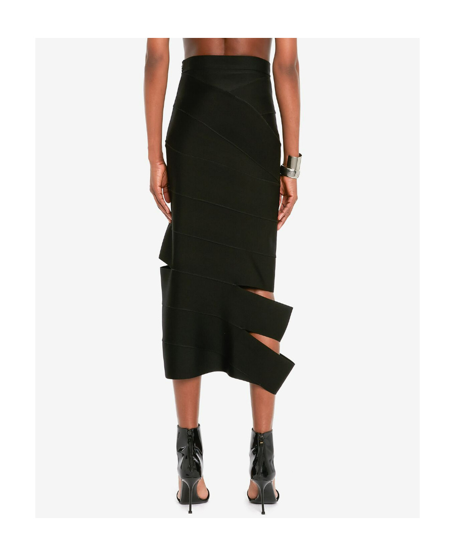 Alexander Mcqueen Bandage Pencil Skirt In Black