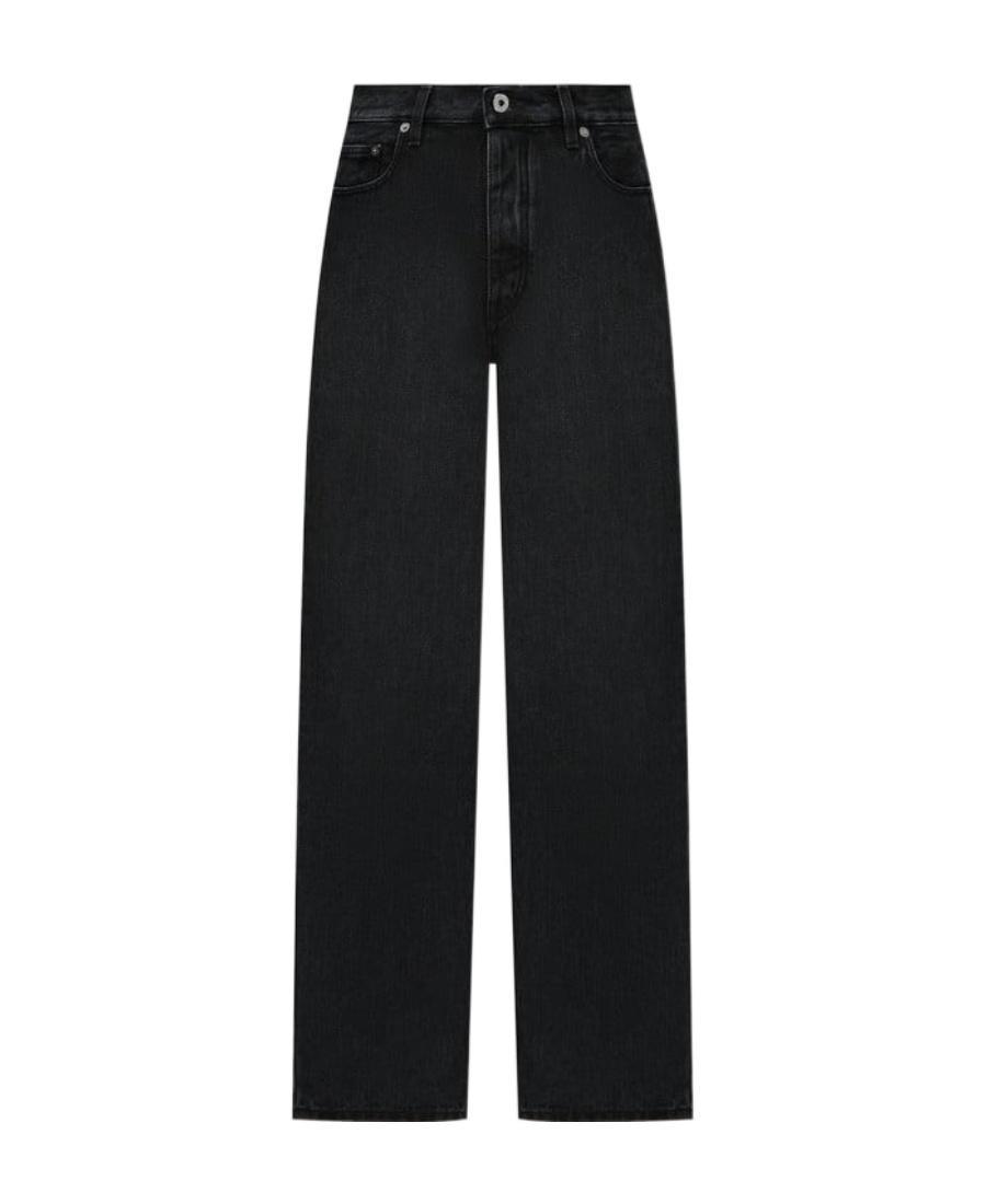 Off-white Arr Tab Logo-patch Tapered Jeans In Black