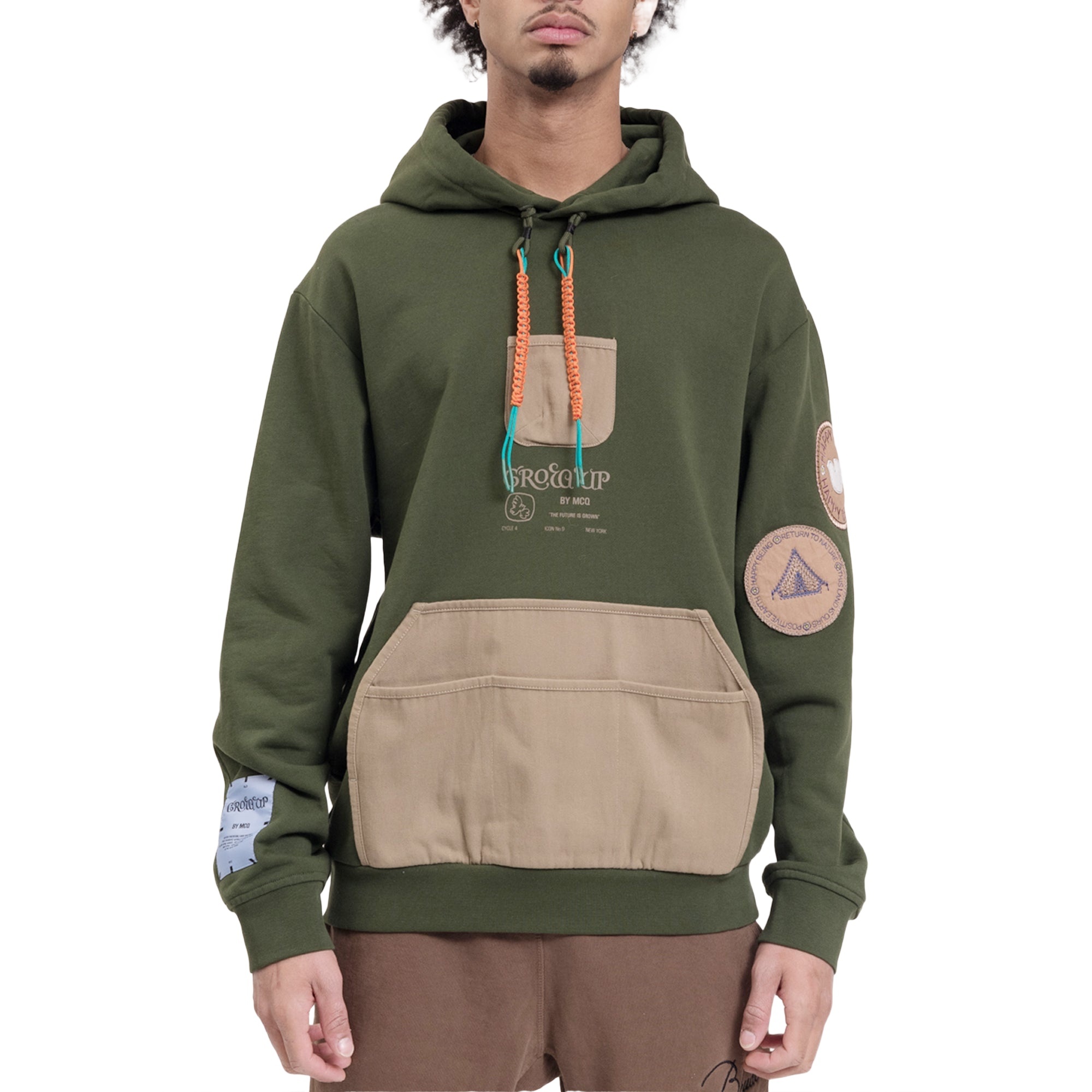 Mcq By Alexander Mcqueen Logo Hooded Sweater In Green