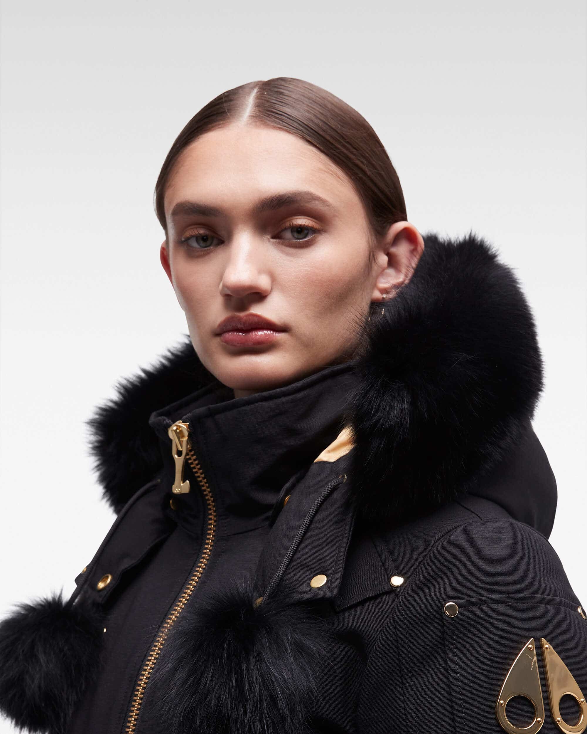 Moose Knuckles Gold Capsule Sainte Flavie Down Bomber In Black