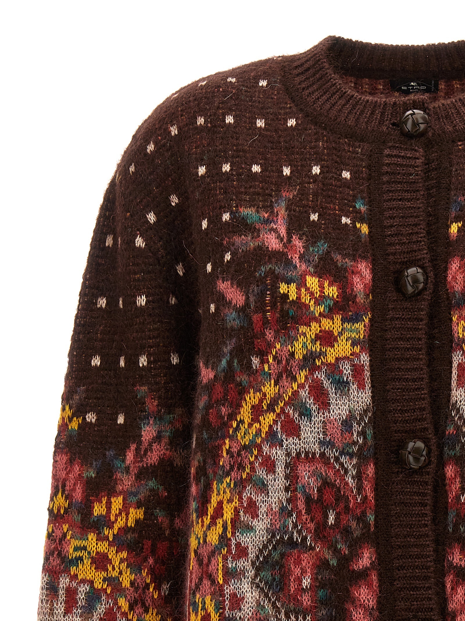 Etro Cardigan Con Motivo Jacquard In Black