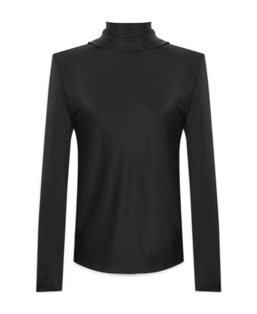 Saint Laurent Paris Women Blusa Scollo A Cappuccio In Black