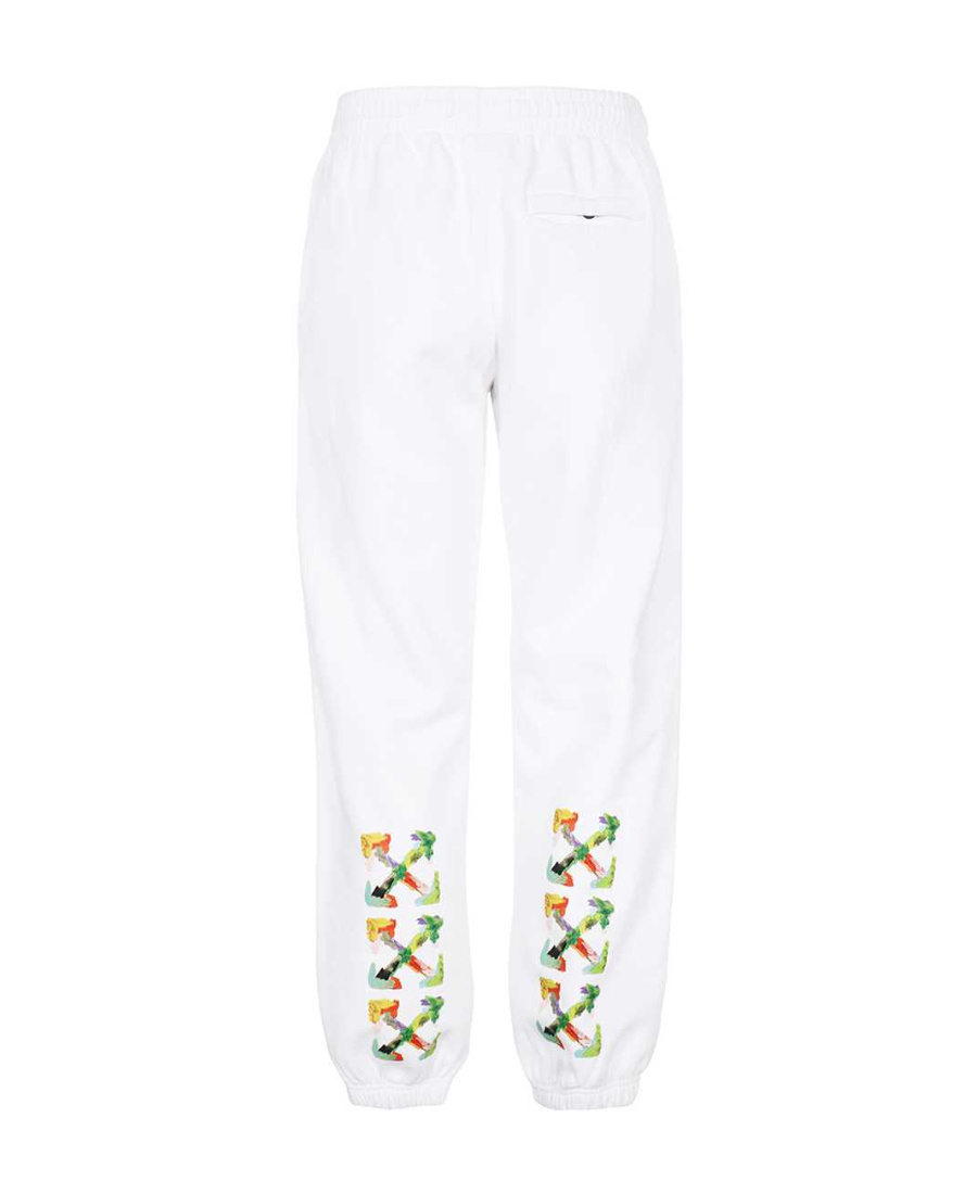 Off-white Off- Cotton Brush Arrow Sweatpants With Graphic Men's Print In White