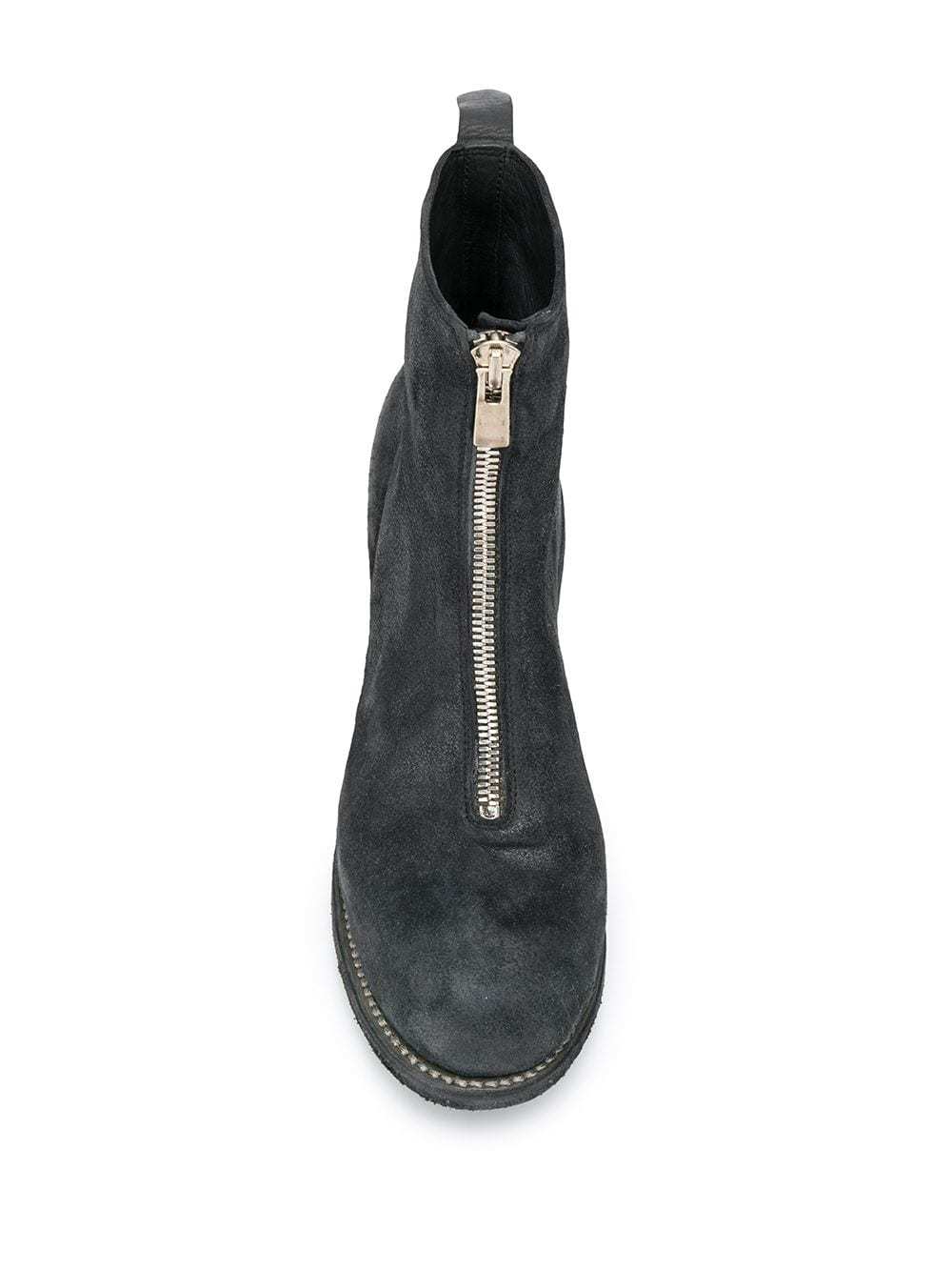 Guidi Front Zip Ankle Boots In Black