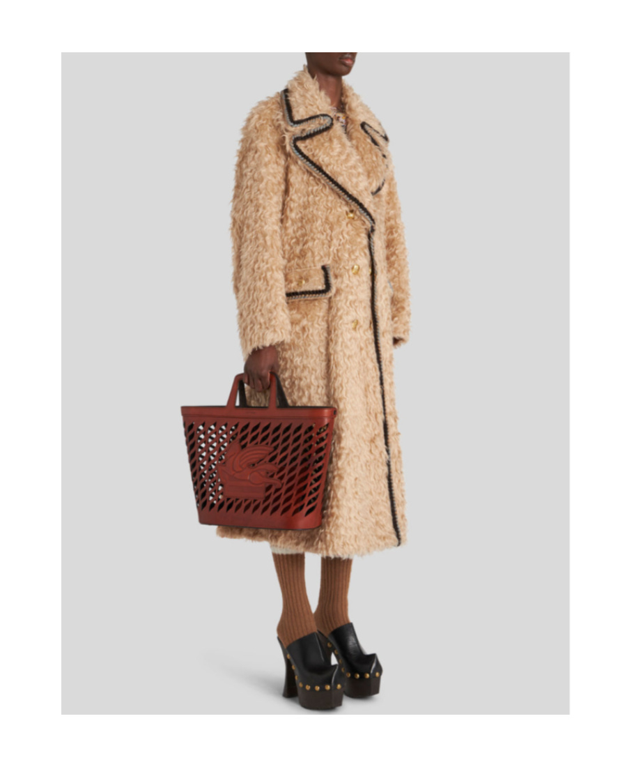 Etro Cut-out Lasered Tote With Top Handle In Red