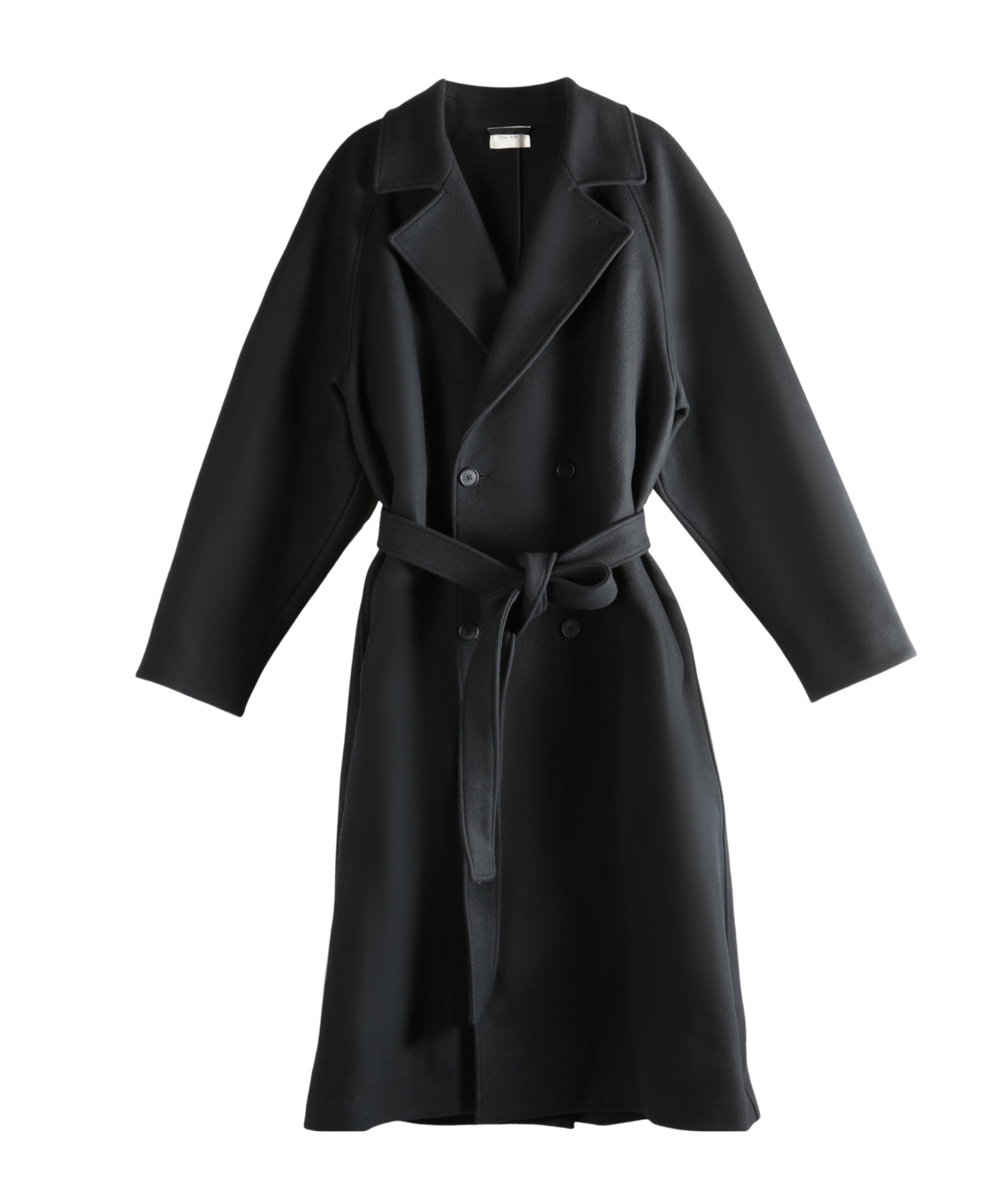The Row Double-breasted Belted Trench Coat In Black