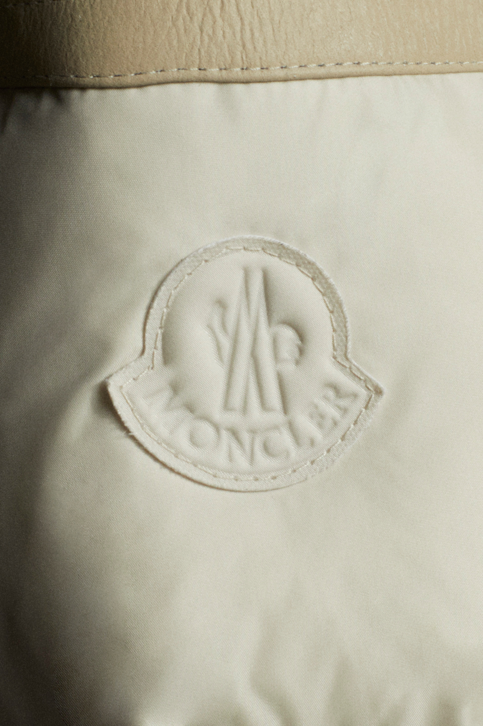 Moncler Logo Down Jacket In Nude