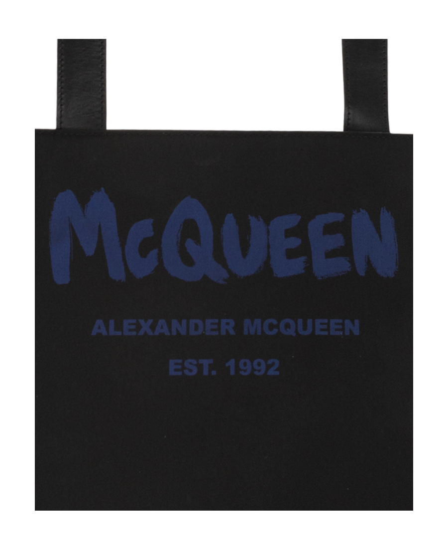 Alexander Mcqueen Logo-print Messenger Bag In Black